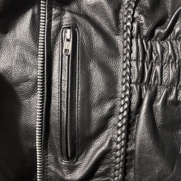 Viking Cycle Black leather Motorcycle Biker Jacket  Unisex’s 4XL Vintage Y2K - Picture 13 of 16